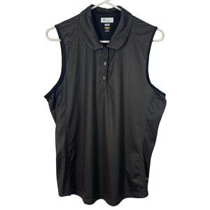 Greg Norman Women's Size XL Sleeveless Polo 1/4 Button Close Black Grey